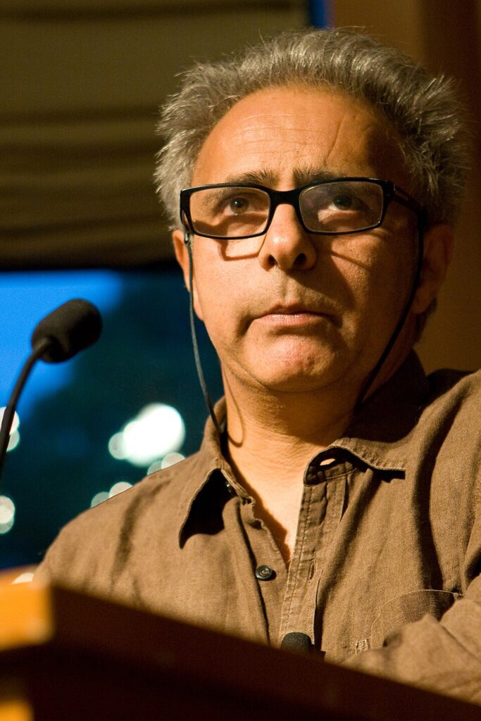 A colour photograph of the author Hanif Kureishi