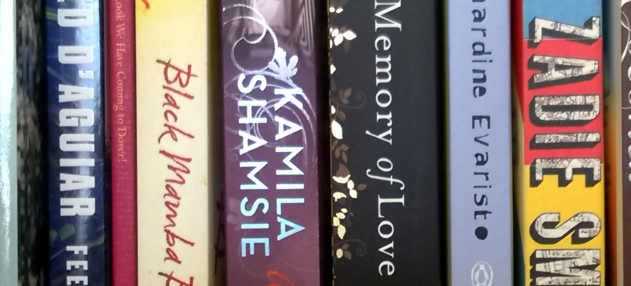 Spines of several books