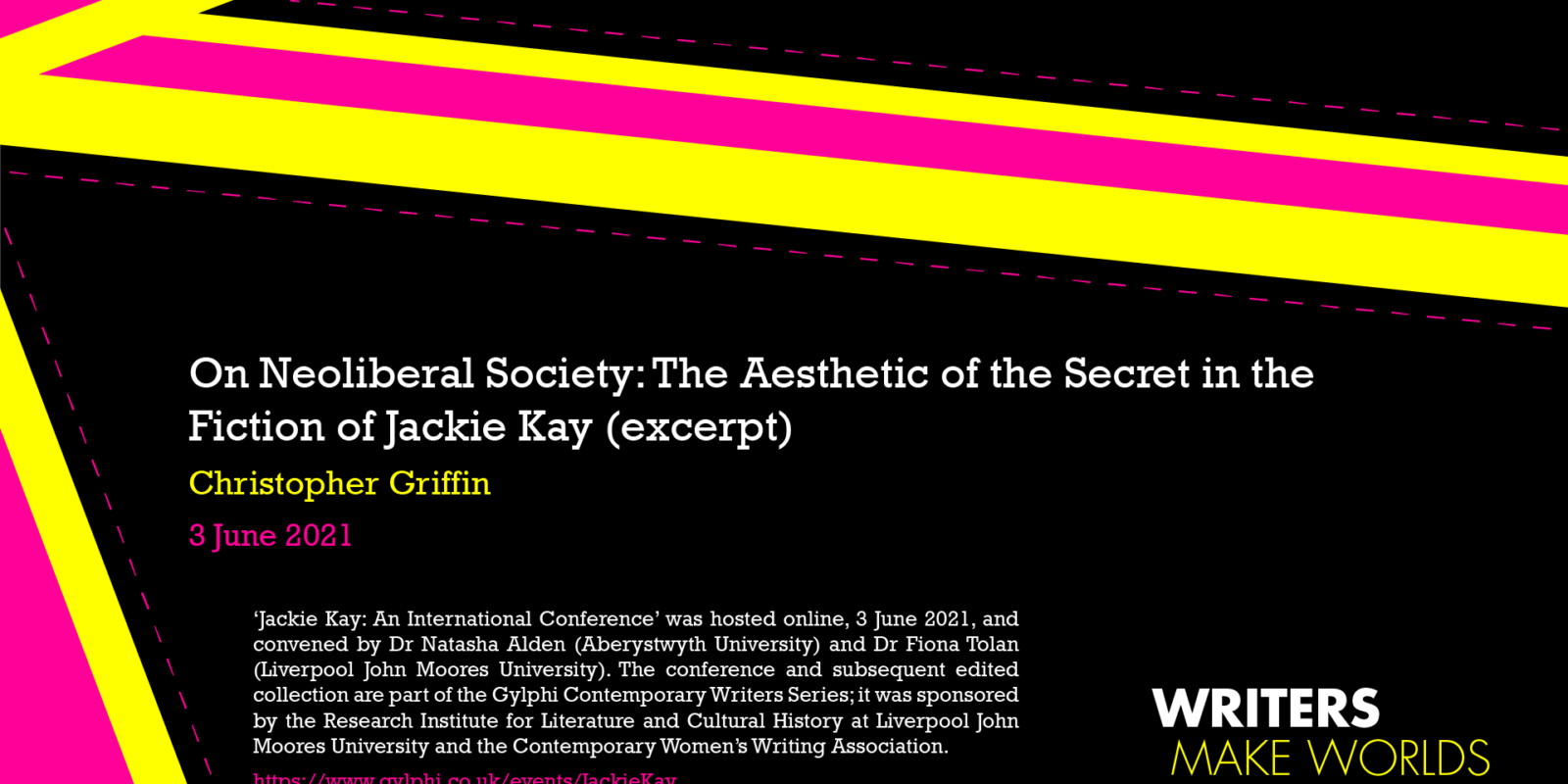 C. J. Griffin - 'On Neoliberal Society: The Aesthetic of the Secret in the Fiction of Jackie Kay'