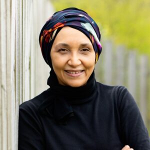 A colour photograph of the author Leila Aboulela